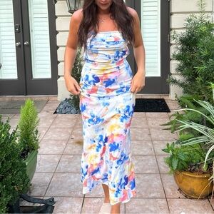 Strapless open back dress